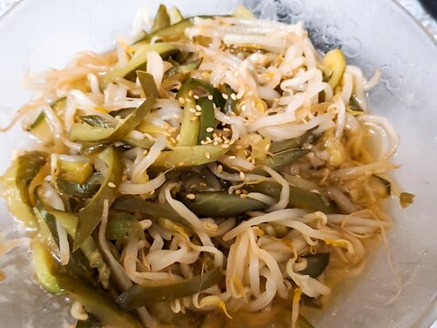 食欲そそる！もやしとキュウリの中華風酢浸し